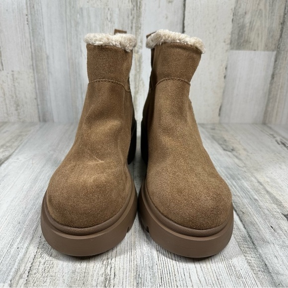 New STEVEN MADDEN Hatcher Bootie Chestnut Suede Faux Fur#1291 - Picture 4 of 13